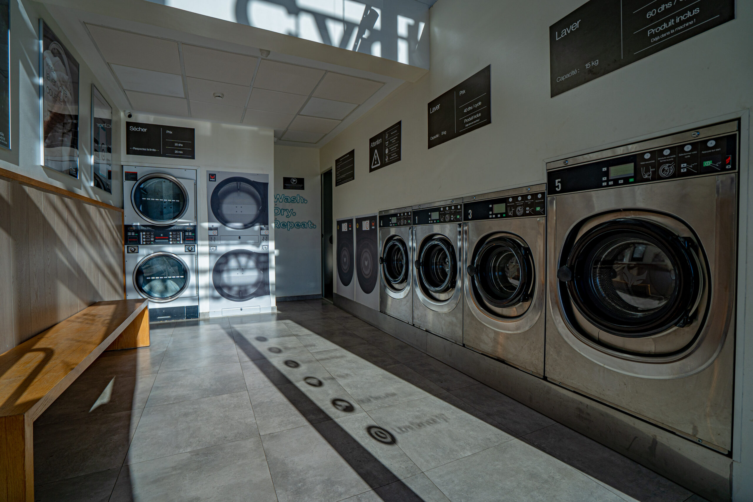 Cycle laverie libre service Maroc